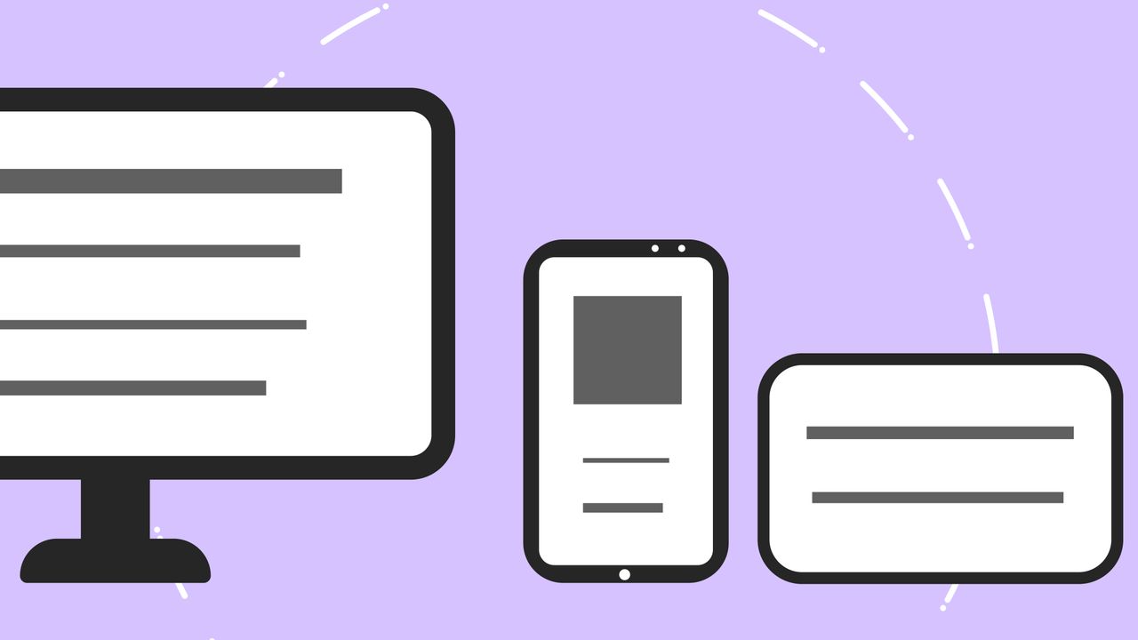 An illustrative image showing a desktop computer, a tablet and a mobile phone