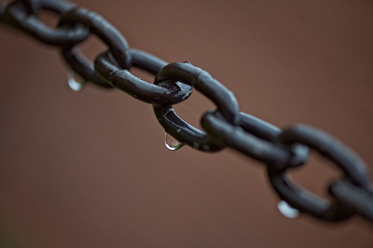 Photograph of a metal chain link
