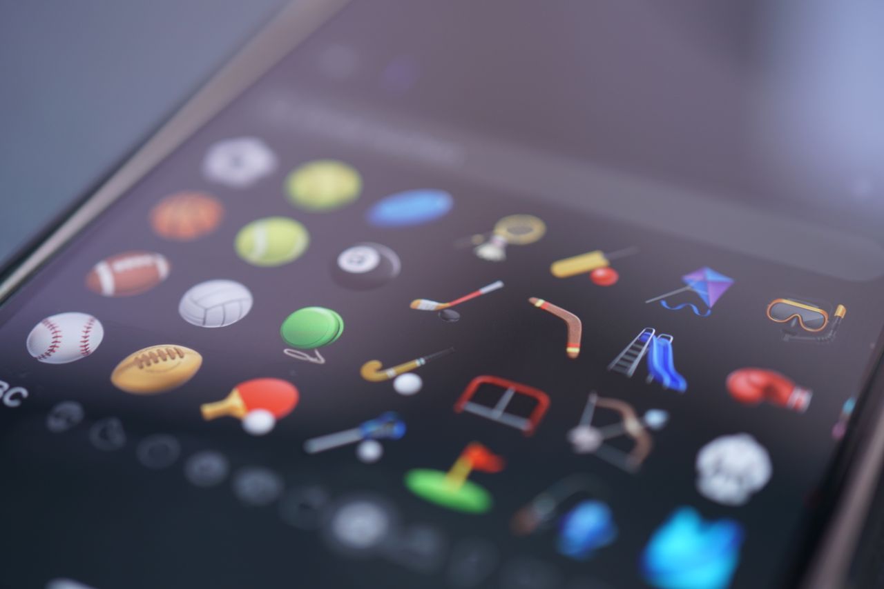 Photograph of a phone display showing various icons